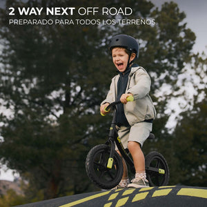 Bicicleta de equilibrio sin pedales 2WAY NEXT OFF ROAD Black, diseño deportivo todoterreno
