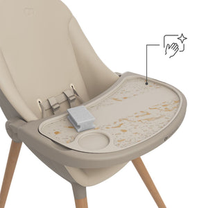 Detalle bandeja doble extraíble silla de comer Kinderkraft FINI UP Beige