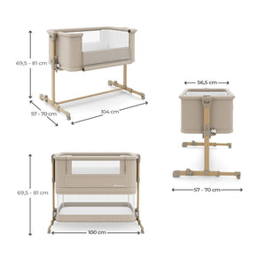 Cuna Nestee Grow 2 Beige Wood plegada, vista compacta para transporte