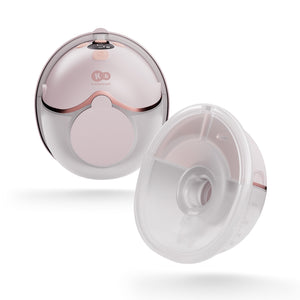 Extractor de leche inalámbrico Mamaflow Kinderkraft color rosado junto a su colector