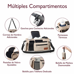 Organizador de coche de paseo con portavasos