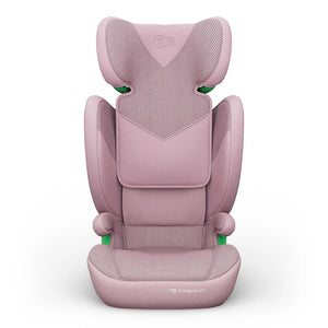 Silla de auto Butaca Junior Fix 2 Plus i-Size Kinderkraft color rosa, ilustración de crash test con sellos de aprobación i-Size, Crash Test Approved y Safe Car Seat Program