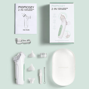 Aspirador nasal eléctrico con pulverizador - MOMCOZY - Mini Nuts - Expertos en sillas de auto y coches de paseo