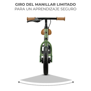 Detalle de ángulo de manillar de Bicicleta de equilibrio verde Space de Kinderkraft