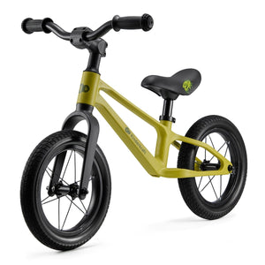 Vista frontal de Bicicleta de balance color amarillo de Kinderkraft
