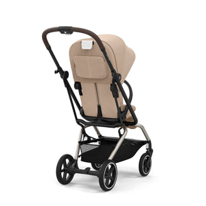 Vista trasera amplia cesta de compras Coche de paseo con asiento con giro 360 Eezy S Twist Plus 2 Taupe Almond Beige