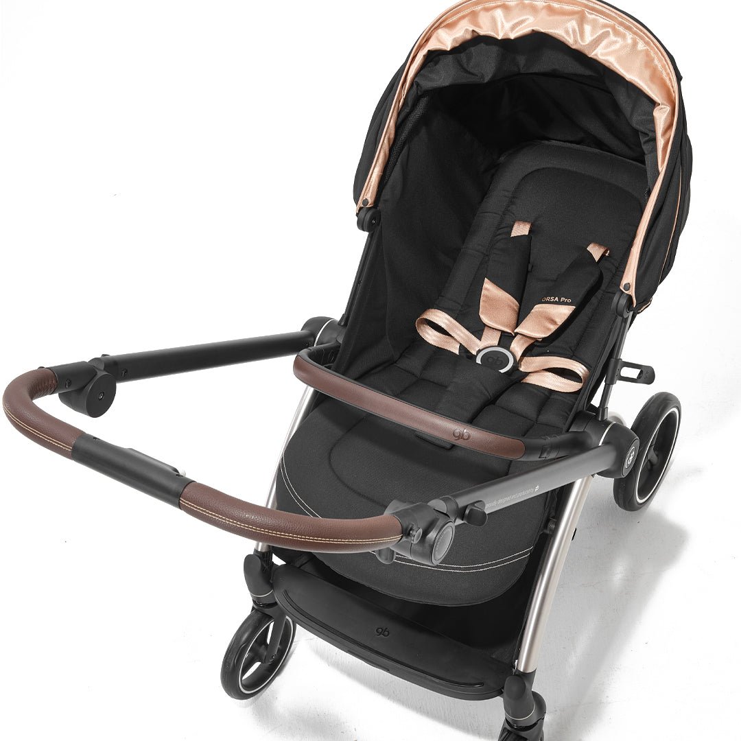 Coche de paseo Orsa Pro color Black - vista lateral reclinado