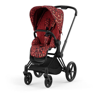 Coche de paseo Priam Rockstar Red Dark 4.0 - Cybex Platinum - Mini Nuts - Expertos en sillas de auto y coches de paseo para bebés