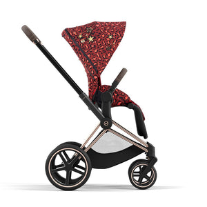 Coche de paseo Priam Rockstar Red Dark 4.0 - Cybex Platinum - Mini Nuts - Expertos en sillas de auto y coches de paseo para bebés
