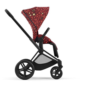 Coche de paseo Priam Rockstar Red Dark 4.0 - Cybex Platinum - Mini Nuts - Expertos en sillas de auto y coches de paseo para bebés