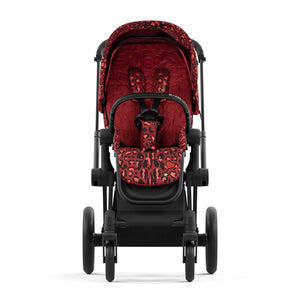 Coche de paseo Priam Rockstar Red Dark 4.0 - Cybex Platinum - Mini Nuts - Expertos en sillas de auto y coches de paseo para bebés