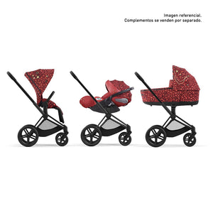Coche de paseo Priam Rockstar Red Dark 4.0 - Cybex Platinum - Mini Nuts - Expertos en sillas de auto y coches de paseo para bebés