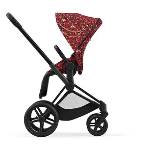 Coche de paseo Priam Rockstar Red Dark 4.0 - Cybex Platinum - Mini Nuts - Expertos en sillas de auto y coches de paseo para bebés