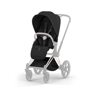 Pack Asiento CYBEX Priam Style Collection 2026 Sepia Black con chasis Rosegold, vista lateral
