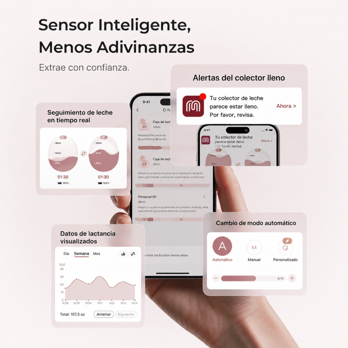 Control total desde la app Momcozy