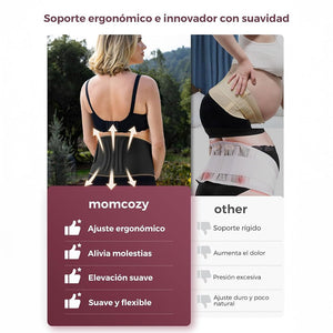 Panel lumbar ensanchado Ergonest de la faja Maternova, vista trasera