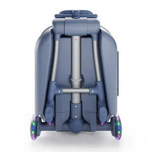 Maleta infantil 2 en 1 con asiento Cabby de Kinderkraft color Azul, plegada