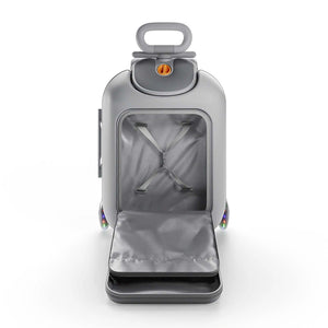 Maleta infantil 2 en 1 con asiento Cabby de Kinderkraft color Gris, vista trasera cerrada