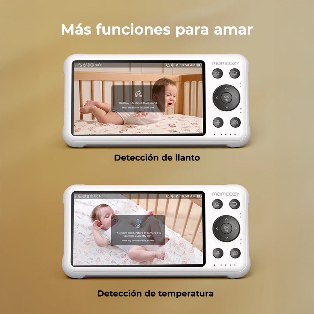 Monitor de bebe WiFi con pantalla HD de 5" - dimensiones