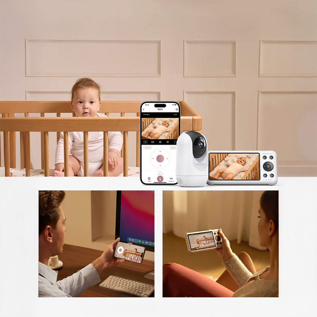 Monitor de bebe WiFi con pantalla HD de 5" - vista trasera