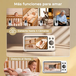 Monitor de bebé Wi - Fi con pantalla HD de 5" - MOMCOZY - Mini Nuts - Expertos en sillas de auto y coches de paseo