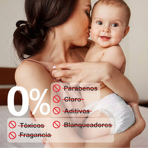 Pañales Babycozy 0% parabenos, cloro, aditivos, tóxicos, fragancia y blanqueadores — formulación limpia para bebé