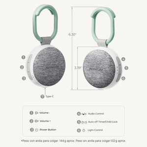 Ruido Blanco Portátil Colgante - MOMCOZY - Mini Nuts - Expertos en sillas de auto y coches de paseo