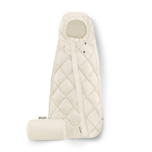 Saquito acolchado para bebés en sillas de auto color seashell beige con bolso de almacenamiento