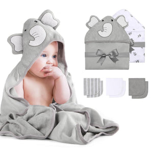 Set de Toalla con Capucha y Toallitas para el baño - vista trasera