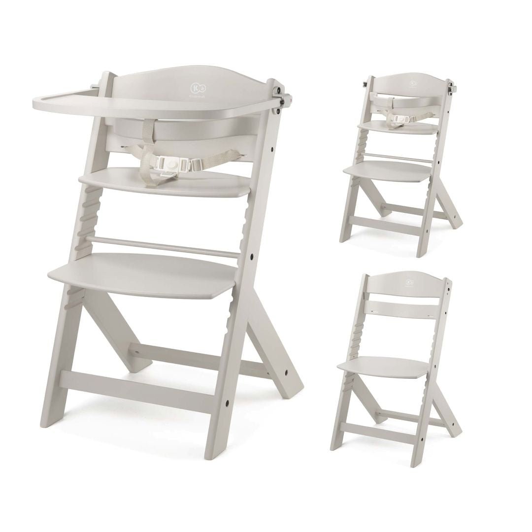 Silla de comer evolutiva 3 en 1 Enock color Wooden White - vista lateral detalle