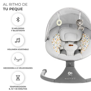 Silla Mecedora/Hamaca eléctrica Lumi 2 - KinderKraft - Mini Nuts - Expertos en sillas de auto y coches de paseo