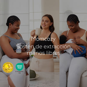 Sostén de extracción manos libres Momcozy YN08 - mamás usando el sostén
