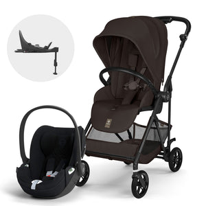 Travel System Melio Carbón Chocolate Brown con silla Cloud T Sepia Black Plus