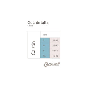 Calzón maternal sin costuras blanco - guía de tallas