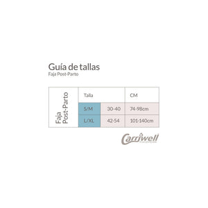 Faja Posparto Ajustable Algodón Orgánico Negro - dimensiones