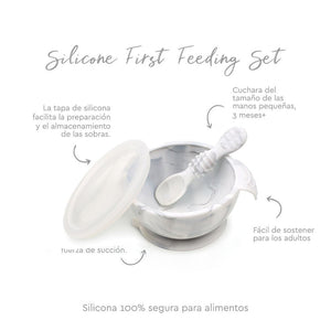 Mi primer set de alimentación (cuchara + plato) Bumkins - Bumkins-MiniNuts expertos en coches y sillas de auto para bebé