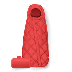 Saquito acolchado para bebés en sillas de auto color hibiscus red con bolso para guardar