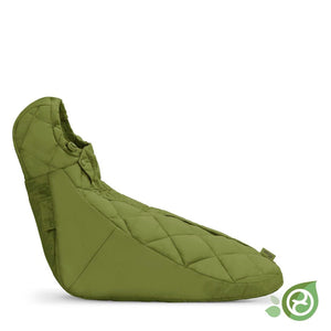 Vista lateral de Saquito acolchado para bebés en sillas de auto color nature green