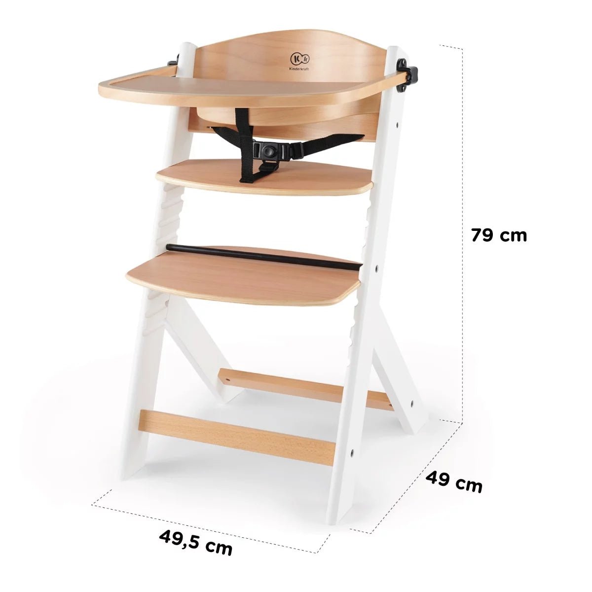Silla de comer evolutiva 3 en 1 Enock color Beige - vista lateral detalle