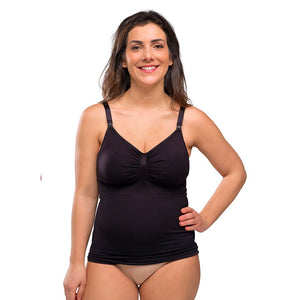 Top Reductor sin Costuras de Lactancia Negro - vista trasera