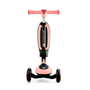 vista frontral scooter Halley color rosado con negro