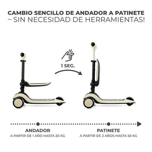 Ejemplo de transición de triciclo a scooter Halley color blanco con negro