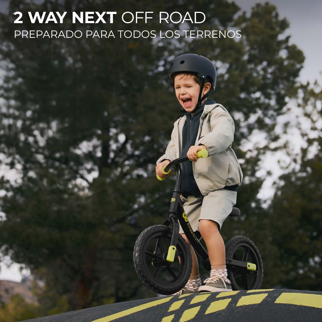 Bicicleta de equilibrio sin pedales 2WAY NEXT OFF ROAD Black, diseño deportivo todoterreno