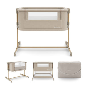 Cuna colecho Kinderkraft Nestee Grow 2 en Beige Wood, vista frontal
