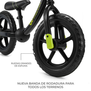 Infografía ruedas todoterreno bicicleta de equilibrio 2WAY NEXT OFF ROAD Black, perfil alto