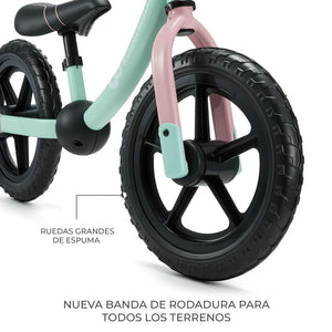 Infografía ruedas todoterreno bicicleta de equilibrio 2WAY NEXT OFF ROAD Mint, perfil alto antipinchazos