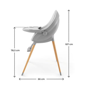 Dimensiones silla alta FINI UP Grey en modo silla de comer