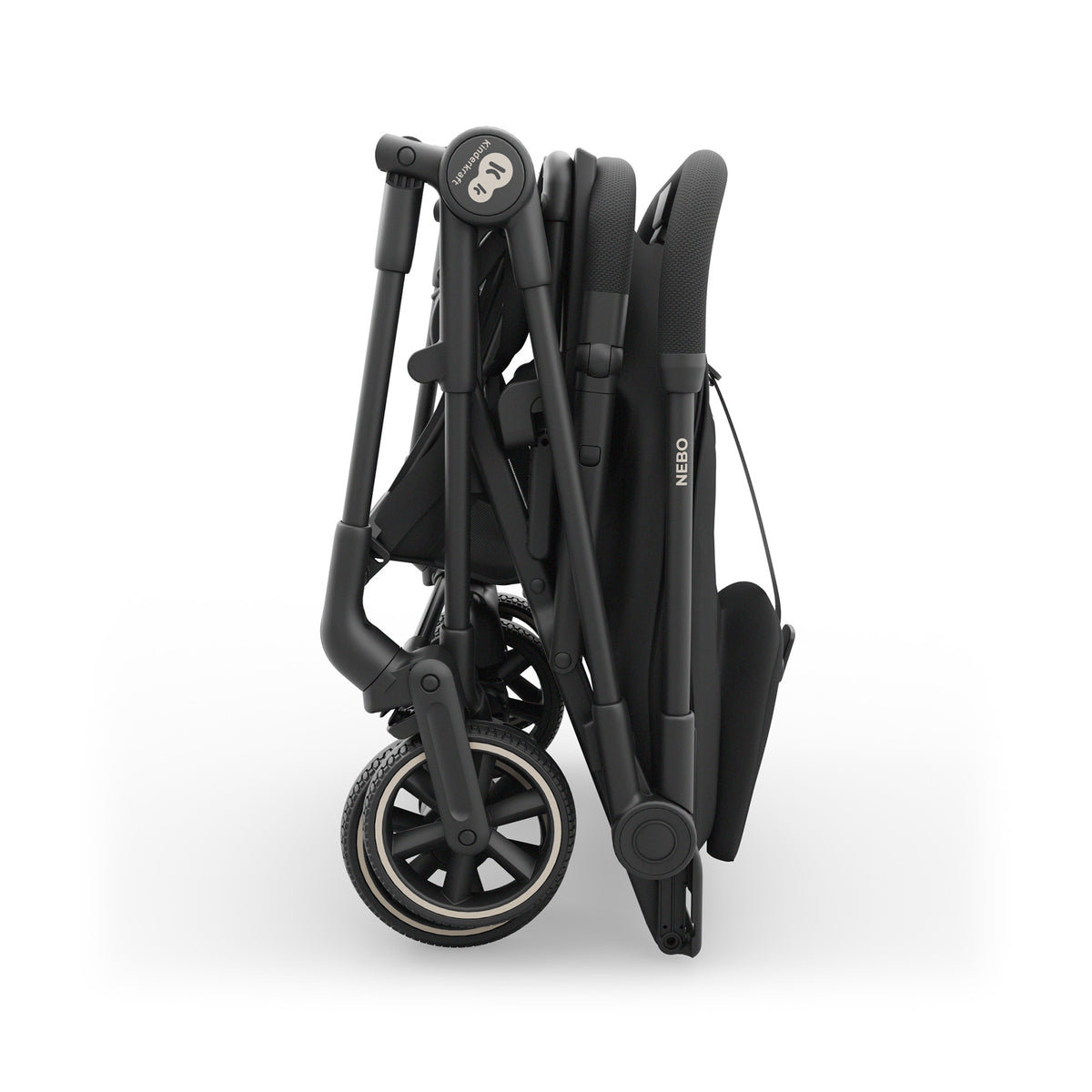 Coche de paseo de cabina Nebo Kinderkraft color negro plegado y de pie