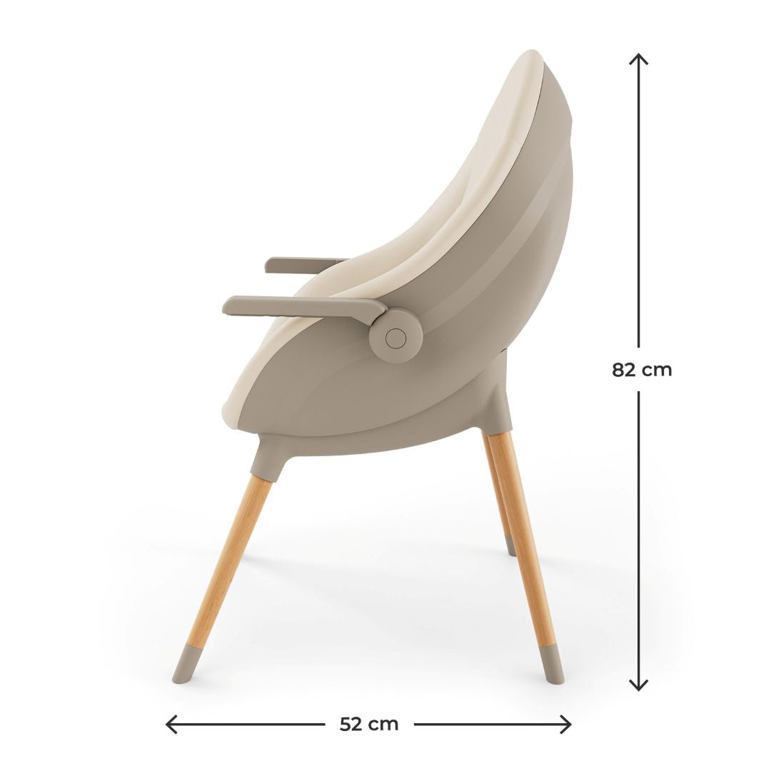 Dimensiones silla FINI UP Beige en modo silla para niño mayor