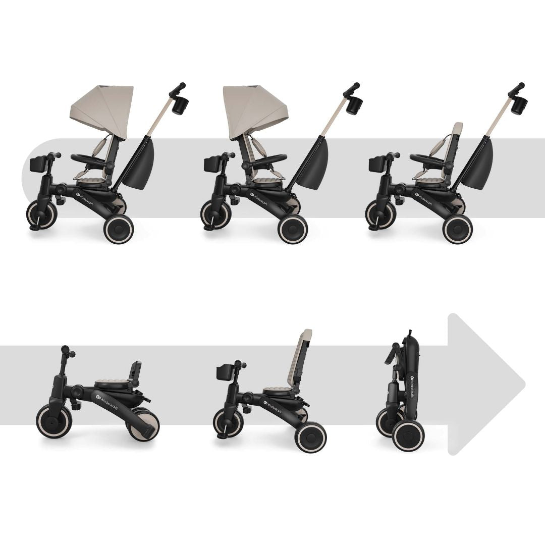 Triciclo Multifuncional  6 en 1 Jazz 3 beige de kinderkraft en sus 6 modalidades